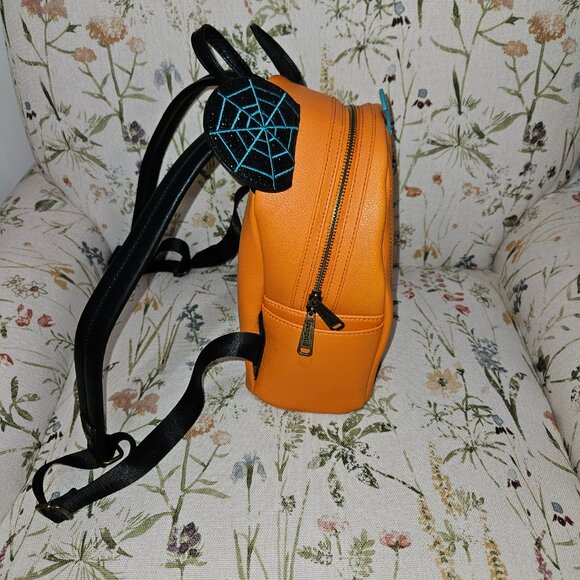 Disney Parks Exclusive Halloween Mickey Mouse Pumpkin Loungefly Backpack - Picture 4 of 7